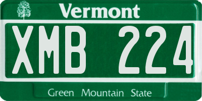 VT license plate XMB224