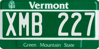 VT license plate XMB227