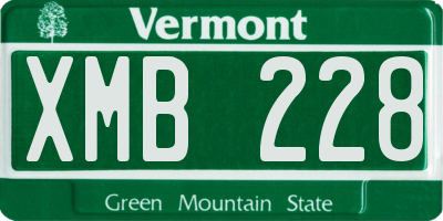 VT license plate XMB228