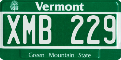 VT license plate XMB229