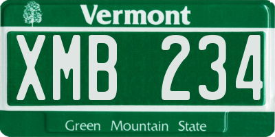 VT license plate XMB234