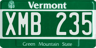 VT license plate XMB235