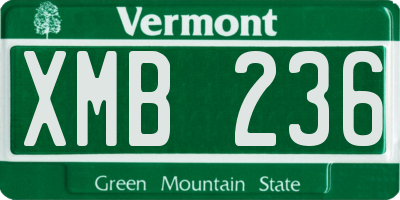 VT license plate XMB236