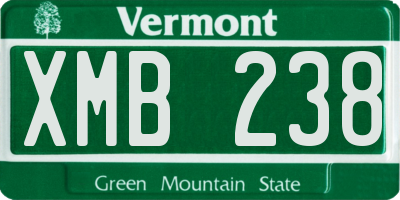 VT license plate XMB238