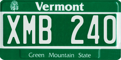 VT license plate XMB240