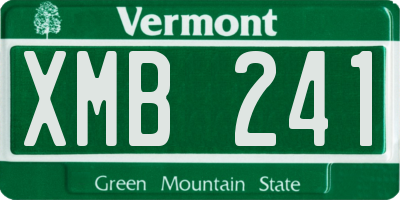 VT license plate XMB241
