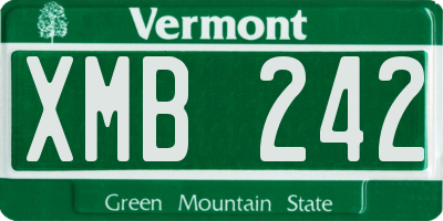 VT license plate XMB242