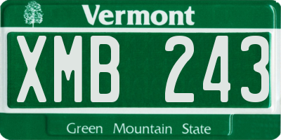 VT license plate XMB243