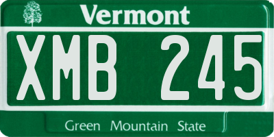 VT license plate XMB245