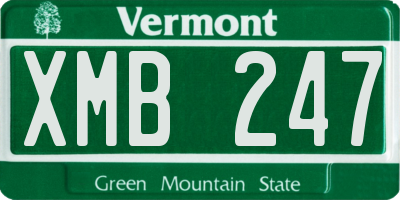 VT license plate XMB247