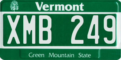 VT license plate XMB249