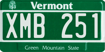 VT license plate XMB251