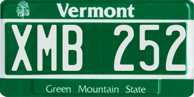VT license plate XMB252