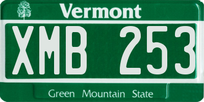 VT license plate XMB253