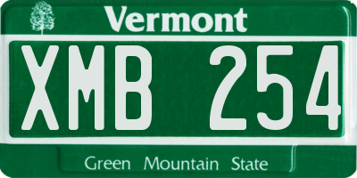 VT license plate XMB254