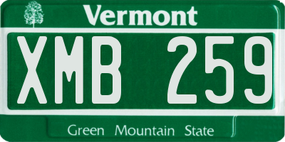 VT license plate XMB259