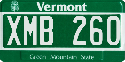 VT license plate XMB260