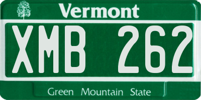 VT license plate XMB262