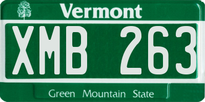 VT license plate XMB263