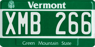 VT license plate XMB266