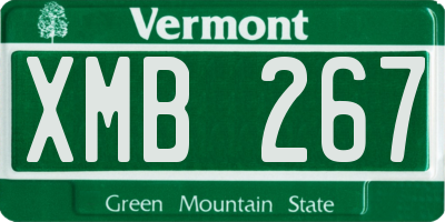 VT license plate XMB267
