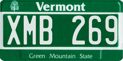 VT license plate XMB269