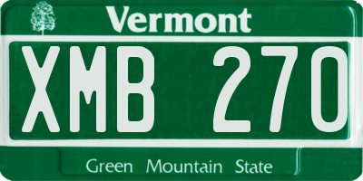 VT license plate XMB270