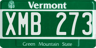 VT license plate XMB273