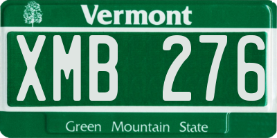 VT license plate XMB276
