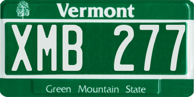 VT license plate XMB277