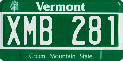VT license plate XMB281