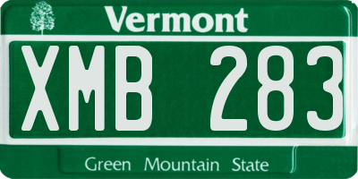 VT license plate XMB283