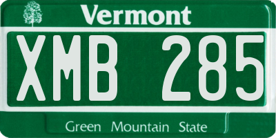 VT license plate XMB285