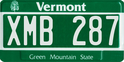VT license plate XMB287
