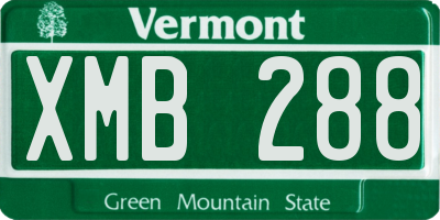 VT license plate XMB288