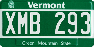 VT license plate XMB293