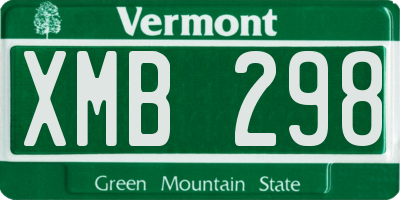 VT license plate XMB298