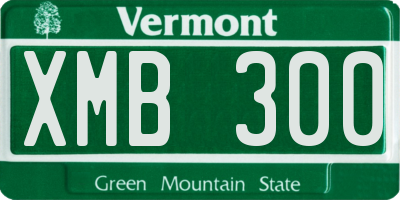 VT license plate XMB300