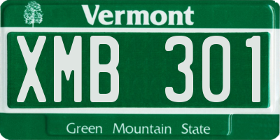 VT license plate XMB301