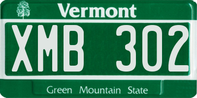 VT license plate XMB302