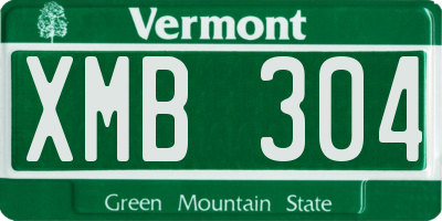 VT license plate XMB304