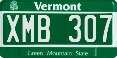 VT license plate XMB307