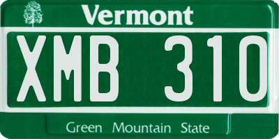 VT license plate XMB310