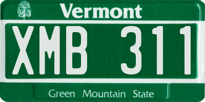 VT license plate XMB311