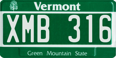 VT license plate XMB316