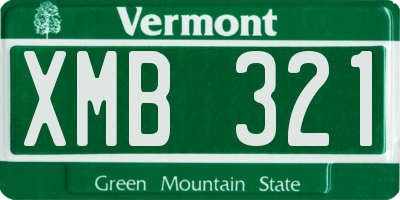 VT license plate XMB321
