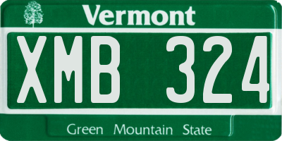 VT license plate XMB324
