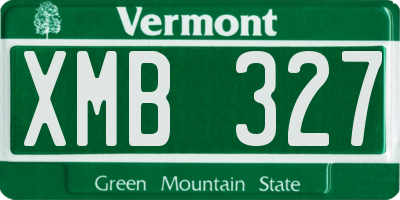 VT license plate XMB327