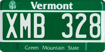 VT license plate XMB328