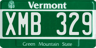 VT license plate XMB329